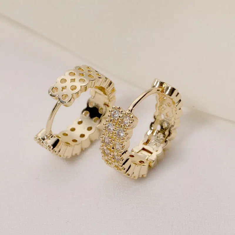 Boucles d'oreilles rétro françaises en or