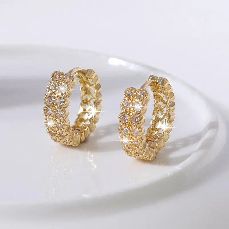 Boucles d'oreilles rétro françaises en or