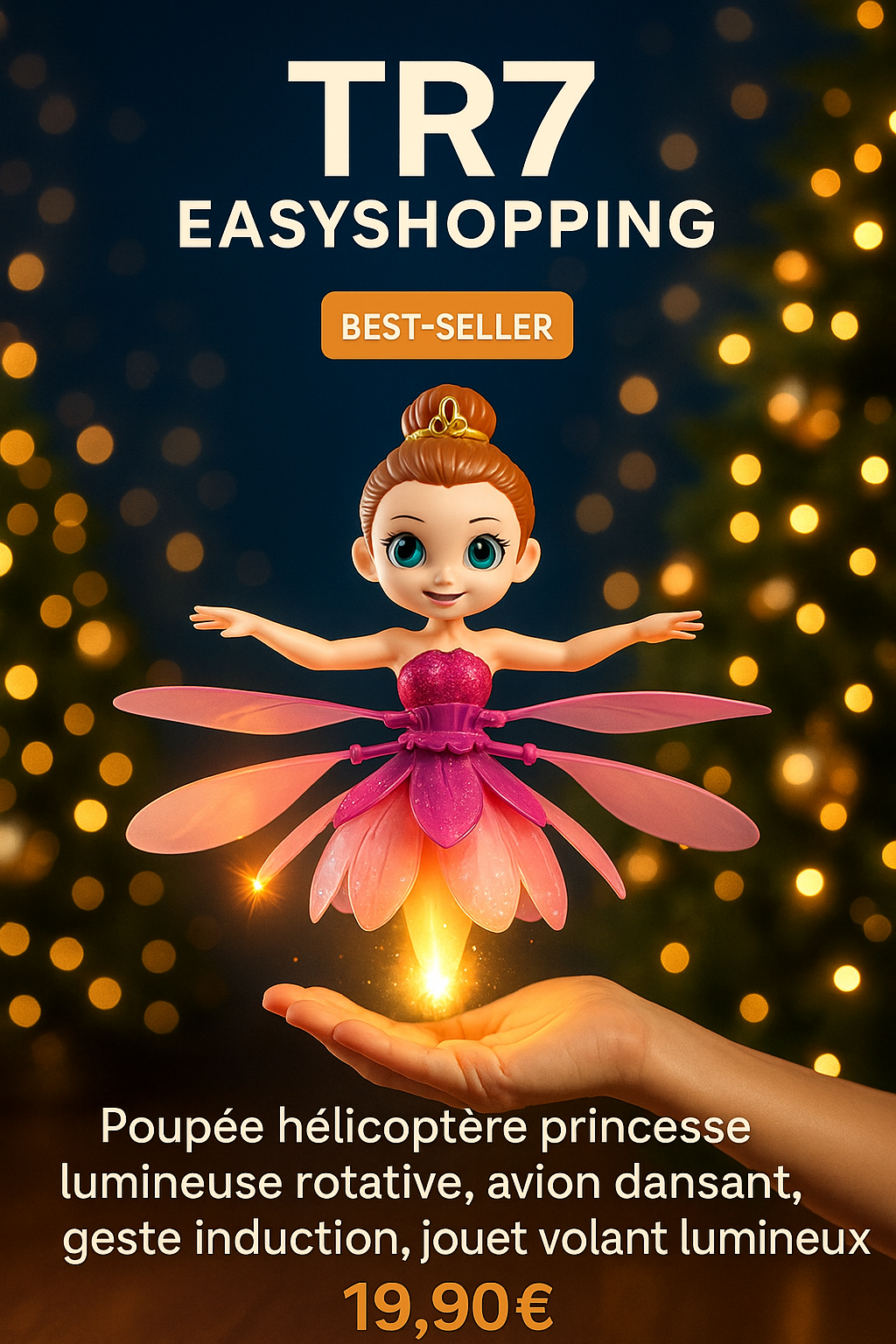 👑🚁 Poupée Hélicoptère Princesse Lumineuse – La Magie prend son envol !