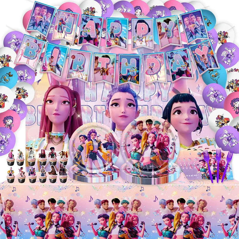 🎈🎤 Kit Anniversaire K-POP Chasseurs de Démons – La Fête Épique au Style Coréen Fantastique !