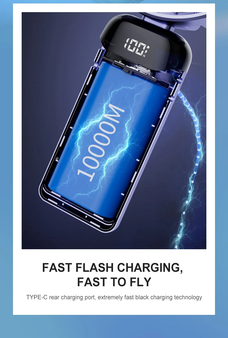 Mini ventilateur portatif USB Mini ventilateur de refroidissement portable Petit ventilateur de chargement Mini ventilateur de chargement silencieux Bureau du dortoir Bureau de l'étudiant Cadeaux longue durée