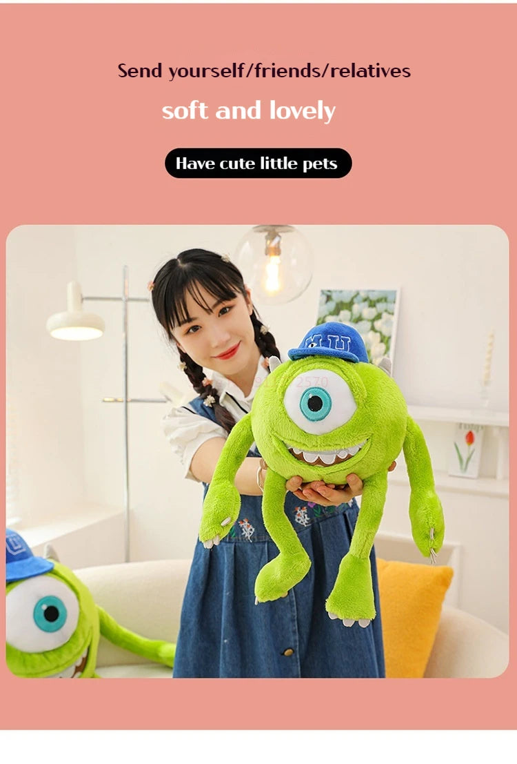 Peluche Mike Wazowski de Disney Monsters University, coussin décoratif pour canapé, décoration de chambre, cadeaux de Noël pour enfants