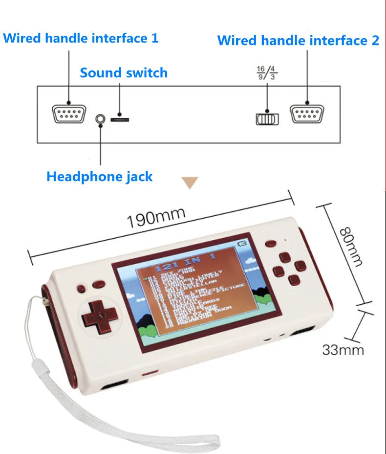 Prise en charge des cartouches Nes/consoles de jeux portables (88 jeux intégrés) et des jeux de société, cadeaux de Noël