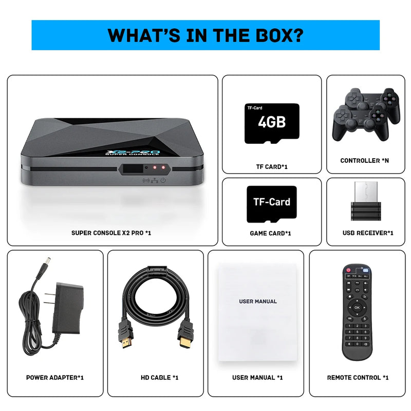Console de jeux vidéo rétro Super Console X2 Pro avec plus de 100 000 jeux pour MAME/ARCADE/Sega Saturn/DC Console de jeux rétro 4K HD