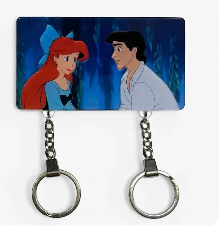 Porte-clés Disney Anime mignon Mickey Mouse Stitch Couple porte-clés réfrigérateur aimant fête décoration enfants jouets cadeaux