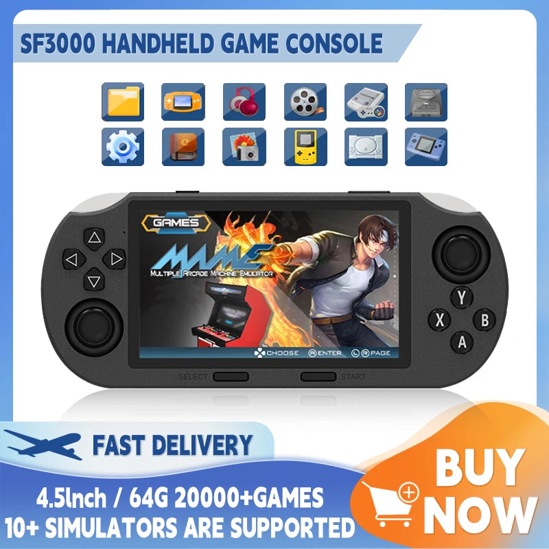Console de jeu portable rétro SF3000, écran IPS de 4,5 pouces, mini lecteur Everdrive portable sans fil pour Gameboy