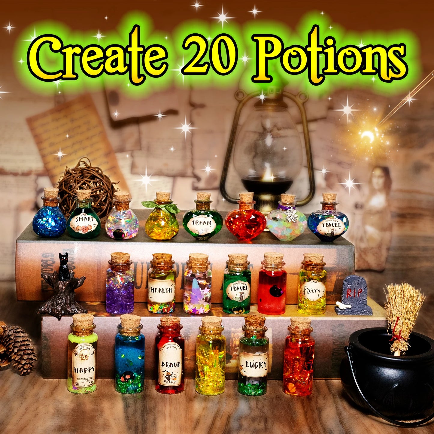 🧙♀️🌈 Kit de Potions Magiques Féeriques – Créez Vos Propres Sortilèges Colorés !