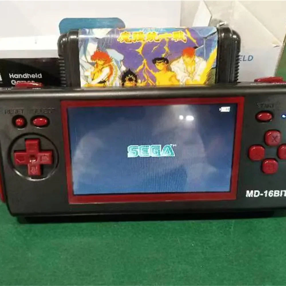 Console de jeu portable HG-943 4,3'' MD 16 bits HDMI TV Console de jeu rétro Console d'arcade 2 joueurs sans fil avec 118 jeux prenant en charge les cartes de jeu