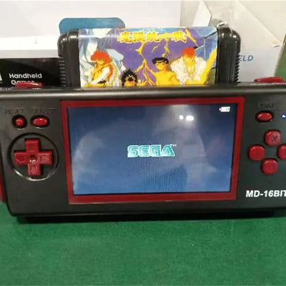 Console de jeu portable HG-943 4,3'' MD 16 bits HDMI TV Console de jeu rétro Console d'arcade 2 joueurs sans fil avec 118 jeux prenant en charge les cartes de jeu