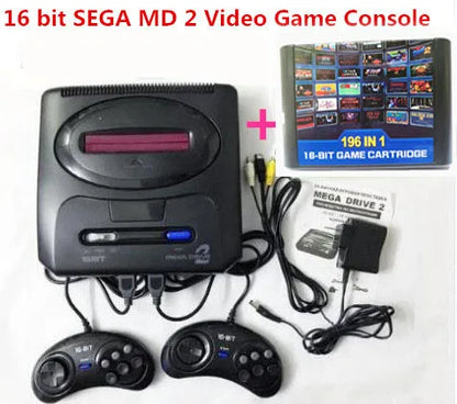 Nouvelle arrivée 16 bits pour console de jeu vidéo SEGA MD 2 pour cartouche de jeu SEGA originale en option 138 en 1, 196 en 1 jeu classique