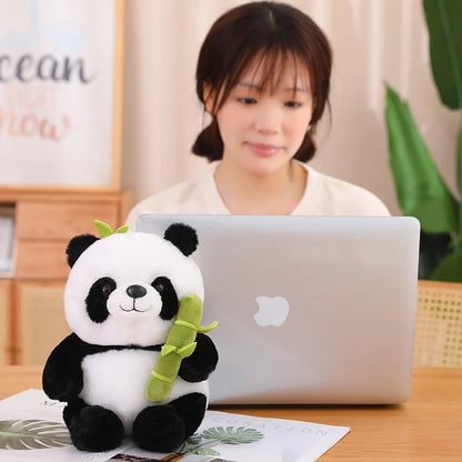 Panda Kawaii en peluche douce en bambou, poupées préférées du monde entier, cadeaux d'anniversaire et de Noël pour enfants
