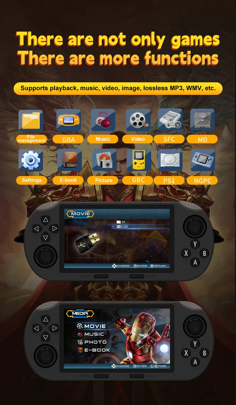 Console de jeu portable rétro SF3000, écran IPS de 4,5 pouces, mini lecteur Everdrive portable sans fil pour Gameboy