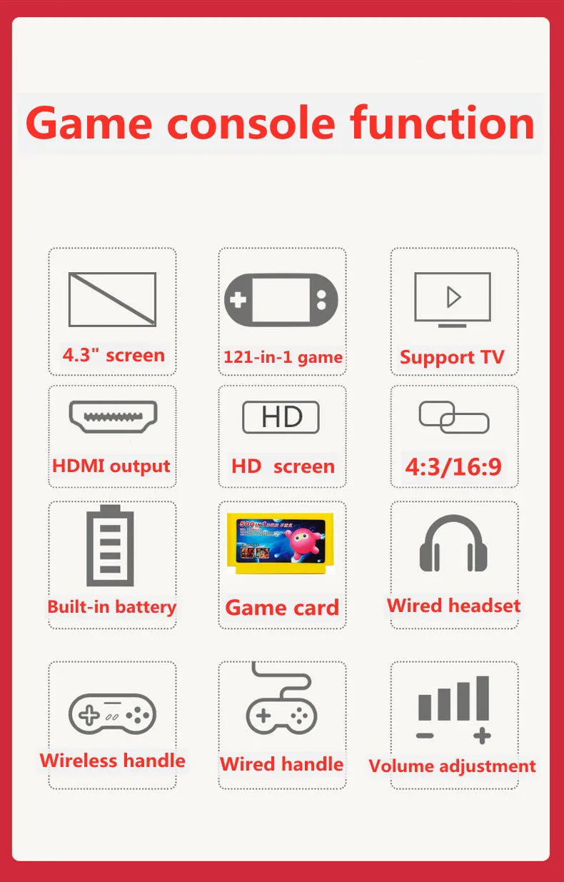 Prise en charge des cartouches Nes/consoles de jeux portables (88 jeux intégrés) et des jeux de société, cadeaux de Noël