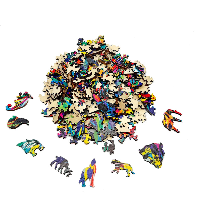 Puzzle en bois Lune format A3/A4/A5 pour adultes et enfants, forme inhabituelle, idéal pour les jeux parents-enfants et les loisirs en famille.