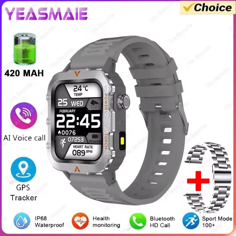 ⌚TitanForce GPS™ 2025 – Montre Intelligente Militaire Étanche, Sport & Santé | Homme Aventure & Performance