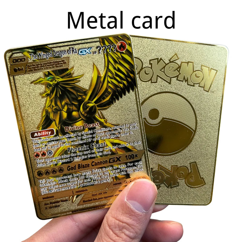 Jeu de cartes Pokémon Battle Collection Anglais Japonais Carte Métal Pikachu Dracaufeu Mewtwo Salamèche Évoli Kawaii Cadeau d'anniversaire