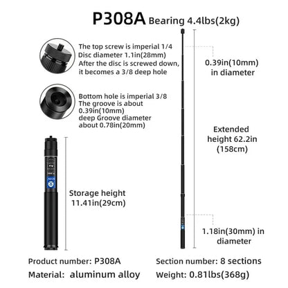 BEXIN-Extension monopode professionnelle pour DJI RS2 RSC2 RS3 RS3 Mini RS3 PRO RS4 RS4PRO, stabilisateur de caméra, support d'invitation de photographie, le plus récent