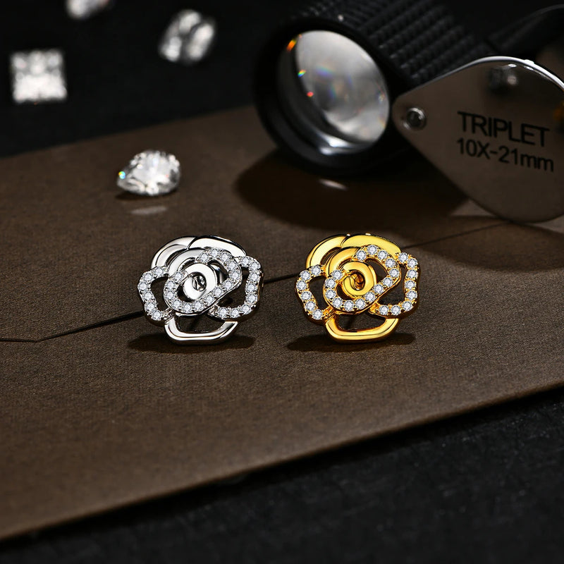 Boucles d'oreilles à tige en diamant et moissanite MINTYBOX pour femme, en argent sterling S925, plaqué or 18 carats, bijoux fins pour mariage et fiançailles