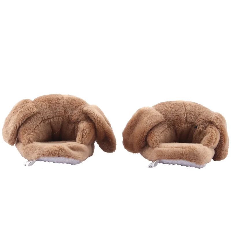 Chaussures en peluche pour poupée, chien, tigre, grenouille, pantoufles pour poupée BJD 1/3, poupée américaine de 43 cm et 18 pouces, nouveau-né, fille, cadeau