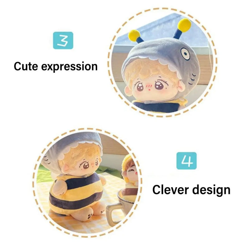 Tenue de remplacement pour poupée, combinaison abeille de dessin animé, 10 cm/15 cm/20 cm/40 cm, vêtements de poupée, accessoires