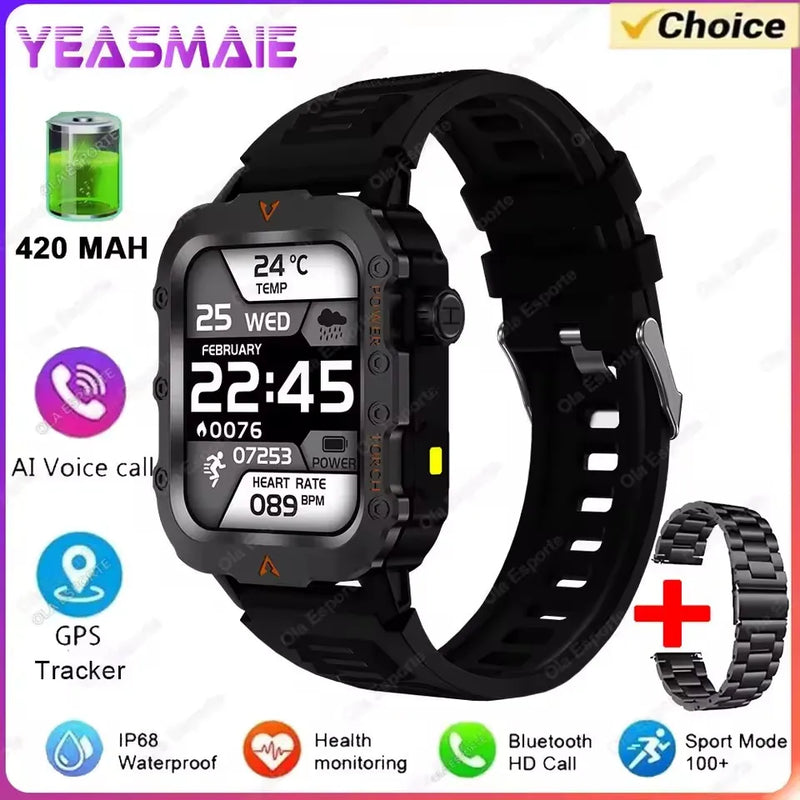 ⌚TitanForce GPS™ 2025 – Montre Intelligente Militaire Étanche, Sport & Santé | Homme Aventure & Performance
