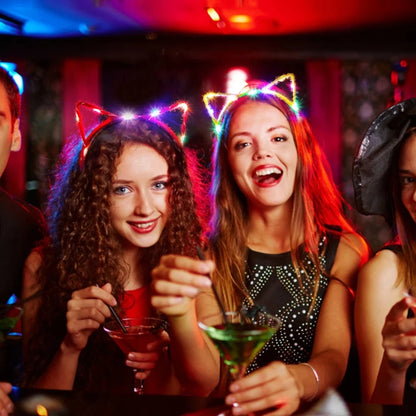 🐰🎀 Bandeaux LED Lumineux – Oreilles de Chat, Lapin ou Corne Magique