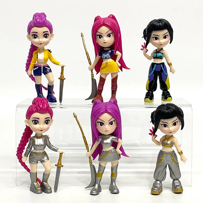 🧛♀️🎶 Set de Figurines K-pop Demon Hunters – 6 Mini Héros Stylés pour Ta Déco ou Collection