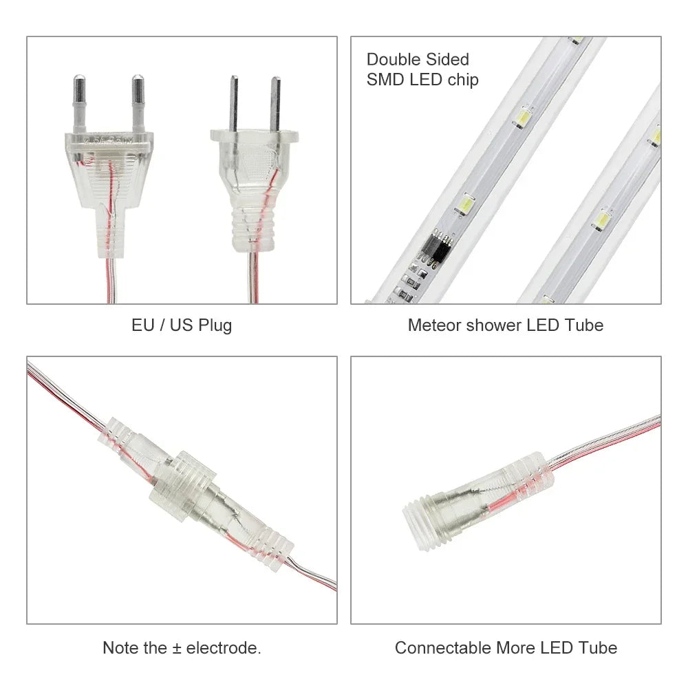 🌠🎅 Guirlande LED Pluie de Météores – Illuminez Vos Fêtes comme Jamais !