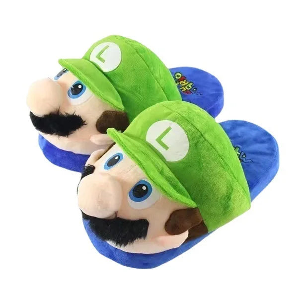 Chaussons d'hiver en peluche Super Mario Bros., antidérapants, doux et chauds, pour enfants, chaussures décontractées en coton pour femmes et hommes