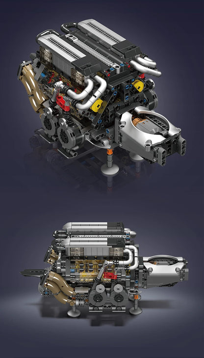 Mould King 10088 Bloc de construction de voiture technique Le modèle de moteur V8 motorisé Brique Assemblage Voiture Brique Jouets Enfants Cadeau de Noël