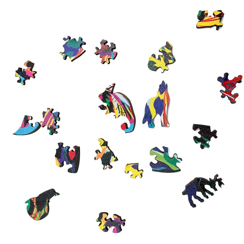 Puzzle en bois Lune format A3/A4/A5 pour adultes et enfants, forme inhabituelle, idéal pour les jeux parents-enfants et les loisirs en famille.