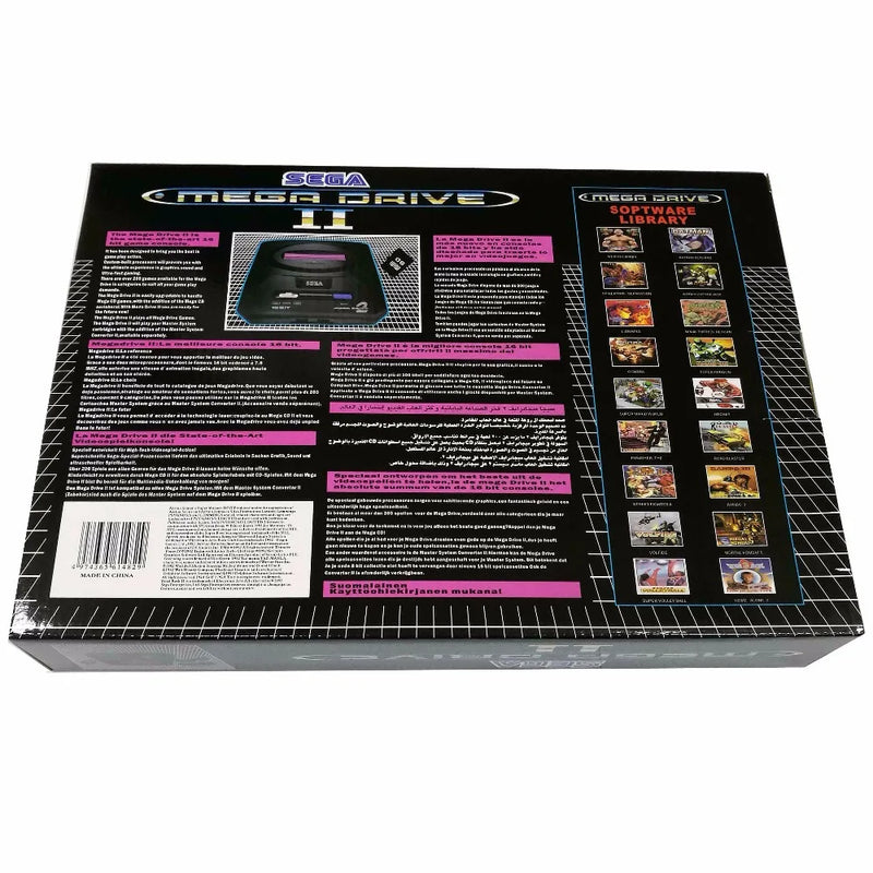 Console de jeu vidéo Sega MD2 2 TV, version PAL, couleur noire, prise UE, carte classique 16 bits, pour garçon