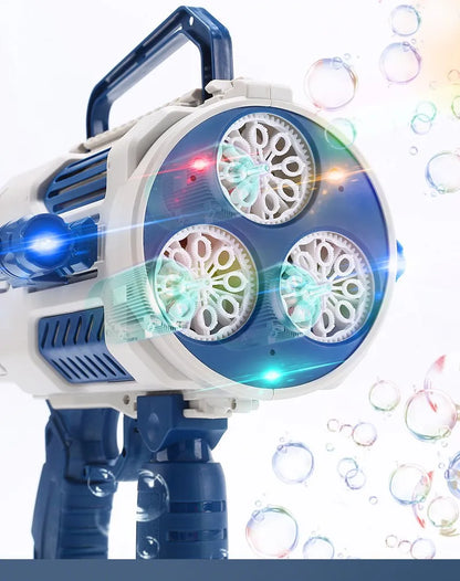 Pistolet à bulles automatique arc-en-ciel pour enfants, machine à bulles musicale et lumineuse, fournitures de fête pour cadeau d'anniversaire
