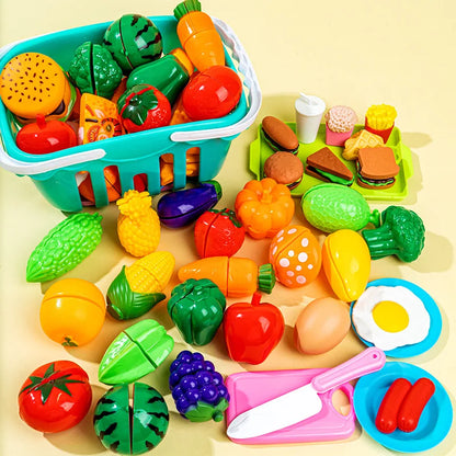 Jouet éducatif en plastique pour la cuisine, ensemble de jouets pour couper les fruits et légumes, maison de jeu, jouets de simulation, éducation précoce, cadeaux pour filles et garçons