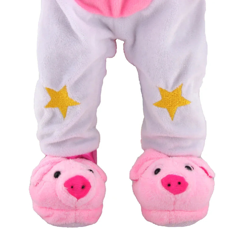 Chaussures en peluche pour poupée, chien, tigre, grenouille, pantoufles pour poupée BJD 1/3, poupée américaine de 43 cm et 18 pouces, nouveau-né, fille, cadeau