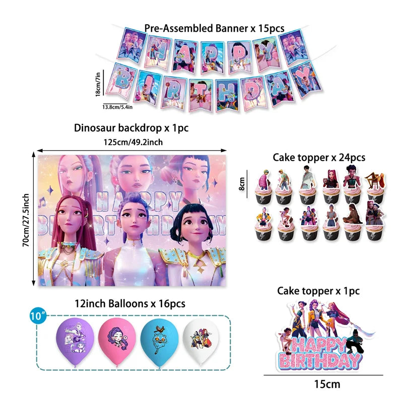 🎈🎤 Kit Anniversaire K-POP Chasseurs de Démons – La Fête Épique au Style Coréen Fantastique !