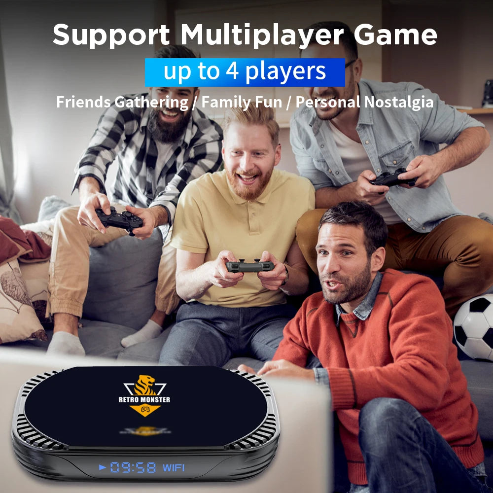 Console de jeux vidéo rétro Amlogic S905X4 pour Sega Saturn/PS1/PSP/N64/DC/MAME avec plus de 48 000 jeux et plus de 70 émulateurs.