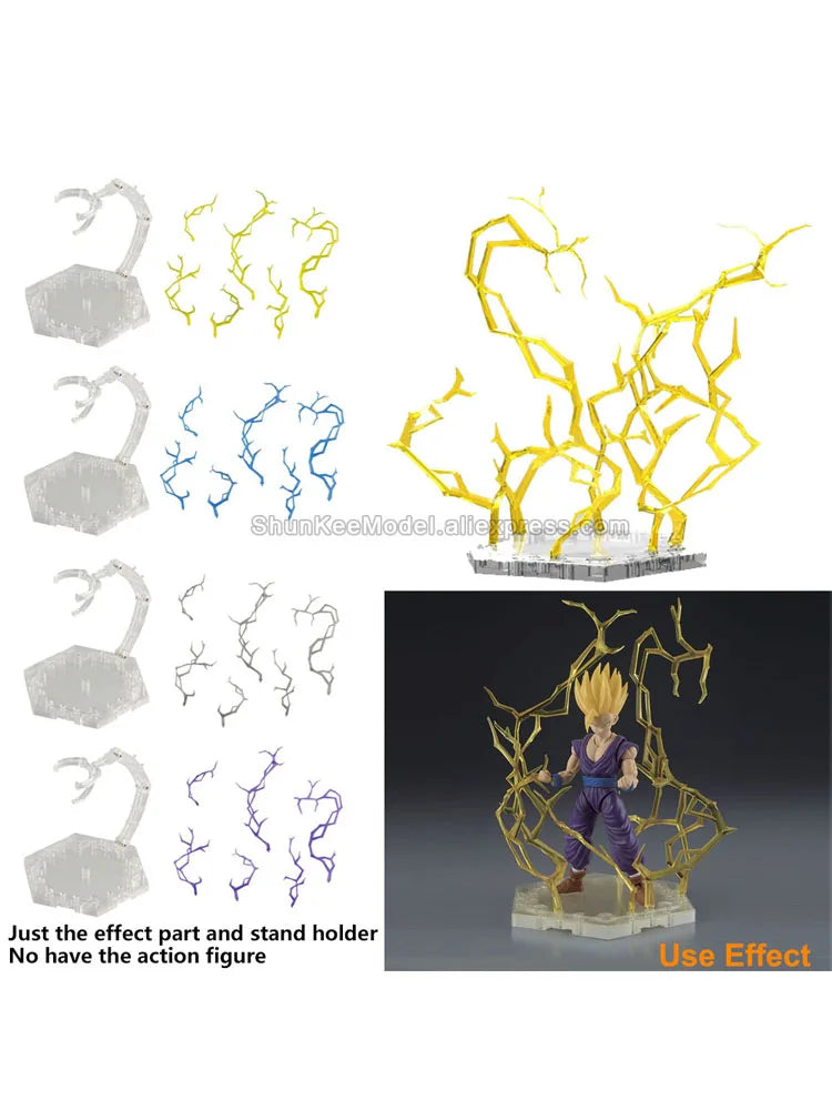 Support de base pour figurine d'action Power Impact Energy Lightning Thunder Effect pour modèles 1/144 RG HG 1/100 MG RE 1/12 3,75 pouces