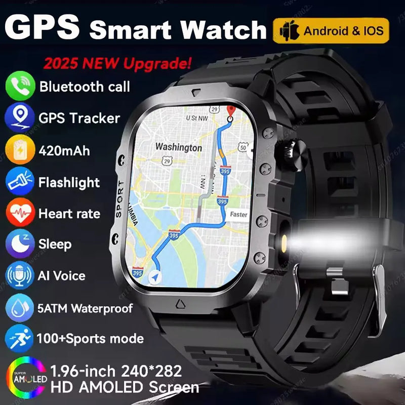 ⌚TitanForce GPS™ 2025 – Montre Intelligente Militaire Étanche, Sport & Santé | Homme Aventure & Performance