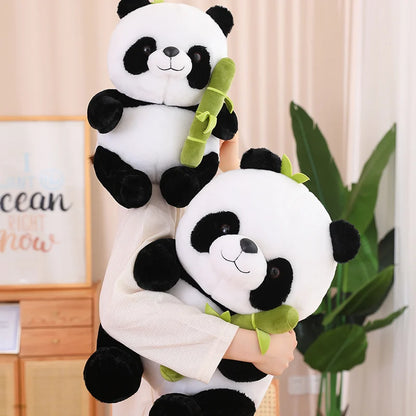 Panda Kawaii en peluche douce en bambou, poupées préférées du monde entier, cadeaux d'anniversaire et de Noël pour enfants