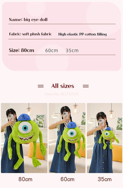 Peluche Mike Wazowski de Disney Monsters University, coussin décoratif pour canapé, décoration de chambre, cadeaux de Noël pour enfants