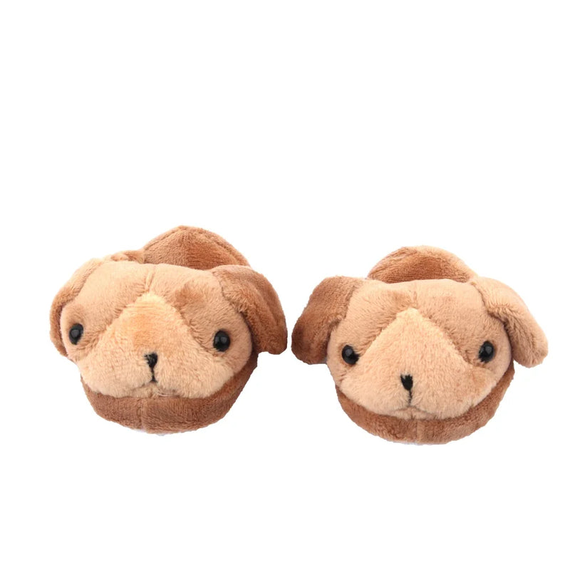 Chaussures en peluche pour poupée, chien, tigre, grenouille, pantoufles pour poupée BJD 1/3, poupée américaine de 43 cm et 18 pouces, nouveau-né, fille, cadeau