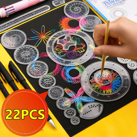 🌀✏️Kit Spirographe Créatif – Dessins Géo-Magiques pour Enfants Artistes en Herbe !