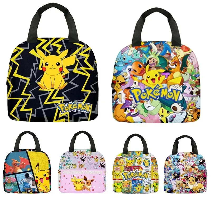 Boîte à déjeuner portable Pokémon Kawaii Pikachu pour étudiants, sac à déjeuner pratique pour l'école et le camping