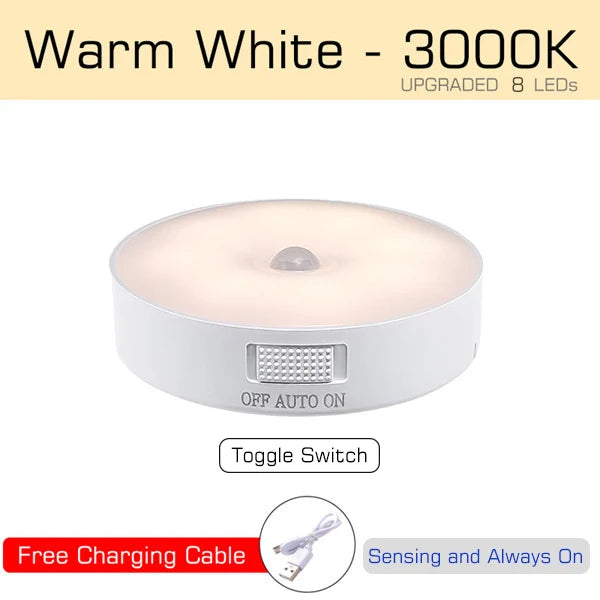 💡GlowSense™ – Veilleuse LED Intelligente à Capteur de Mouvement USB Rechargeable