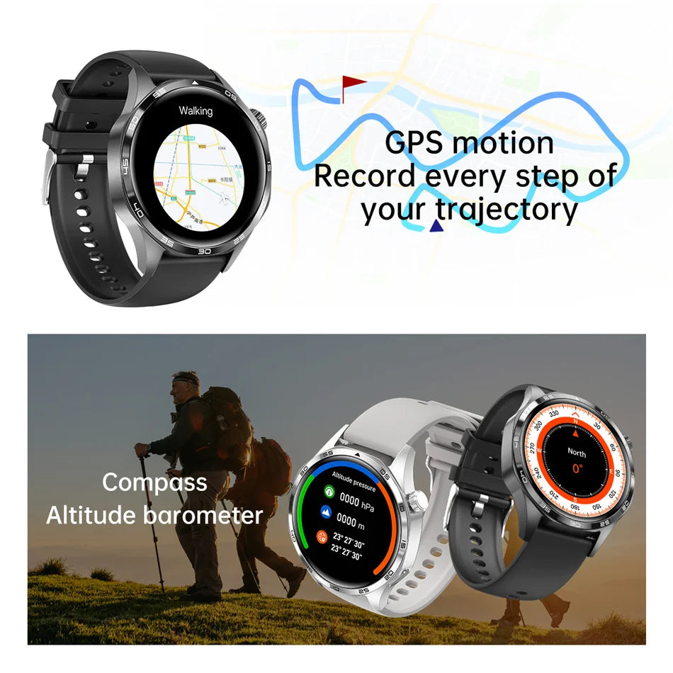 Montre connectée GT5 Pro pour homme, GPS, NDavid, écran AMOLED 360x360, fréquence cardiaque, appel Bluetooth, étanche IP67, HUAWEI 2024