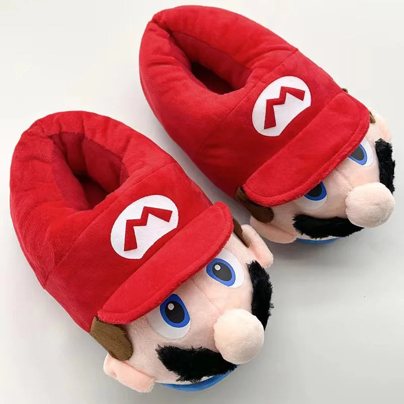 Chaussons d'hiver en peluche Super Mario Bros., antidérapants, doux et chauds, pour enfants, chaussures décontractées en coton pour femmes et hommes