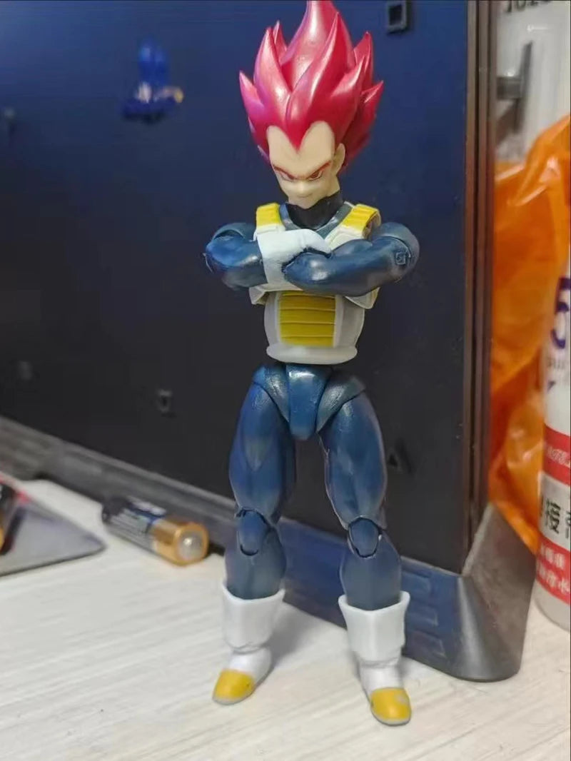 Figurines de l'anime Dragon Ball Super, figurine Majin Vegeta, modèle mobile à collectionner, SHF Super Saiyan God Vegeta, jouets