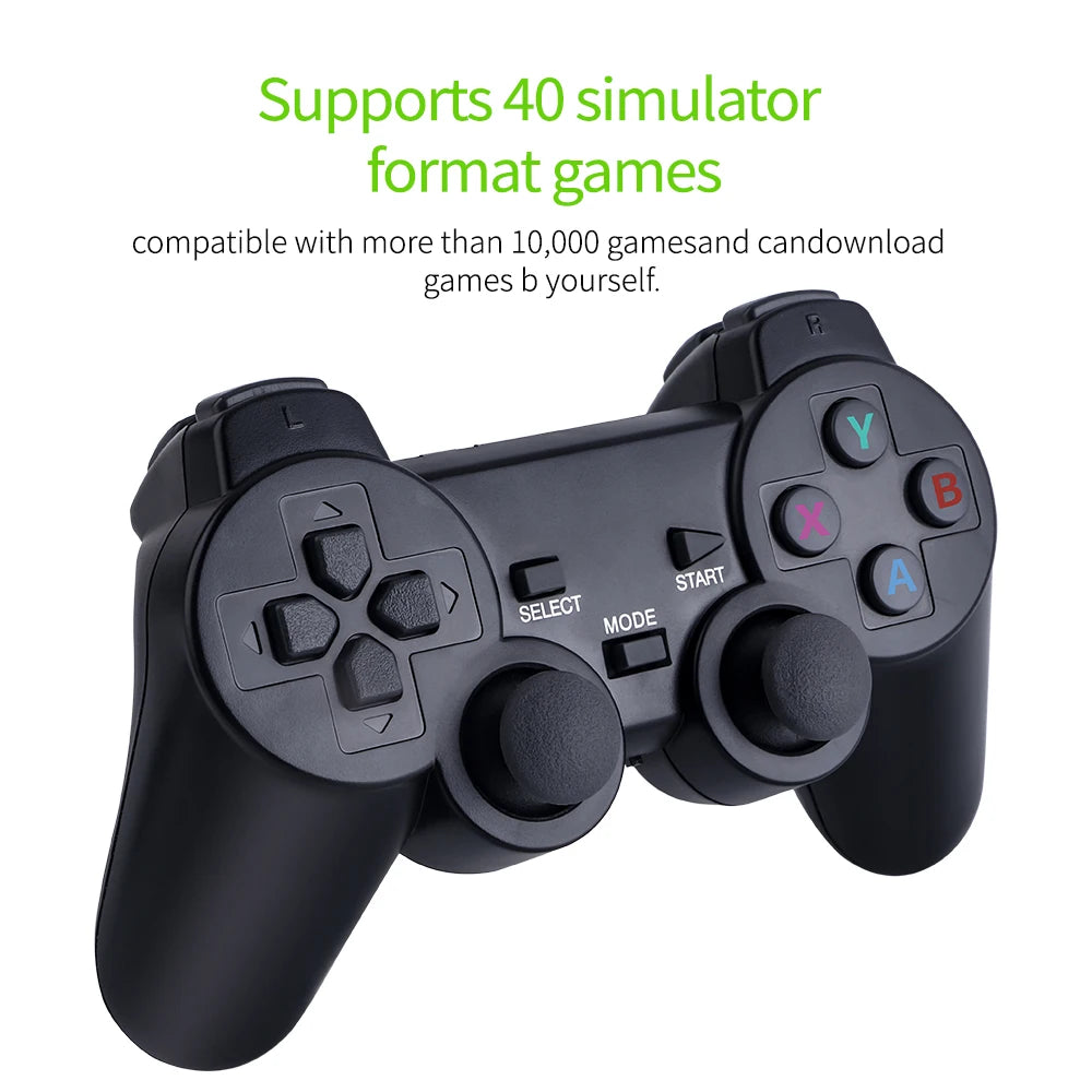 Manette de jeu vidéo M8, double manette sans fil 2,4 GHz, 4K, 10 000 jeux, 64 Go, rétro, pour dropshipping, cadeau de Noël