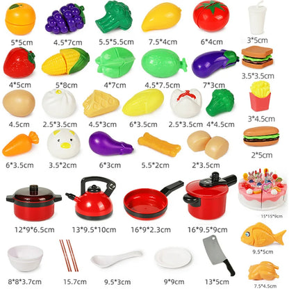 Jouet éducatif en plastique pour la cuisine, ensemble de jouets pour couper les fruits et légumes, maison de jeu, jouets de simulation, éducation précoce, cadeaux pour filles et garçons